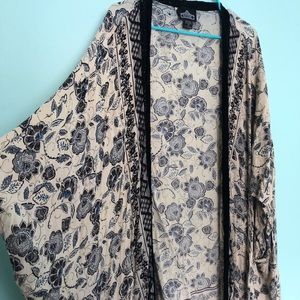 Angie Floral Open Front Boho Kimono Wrap